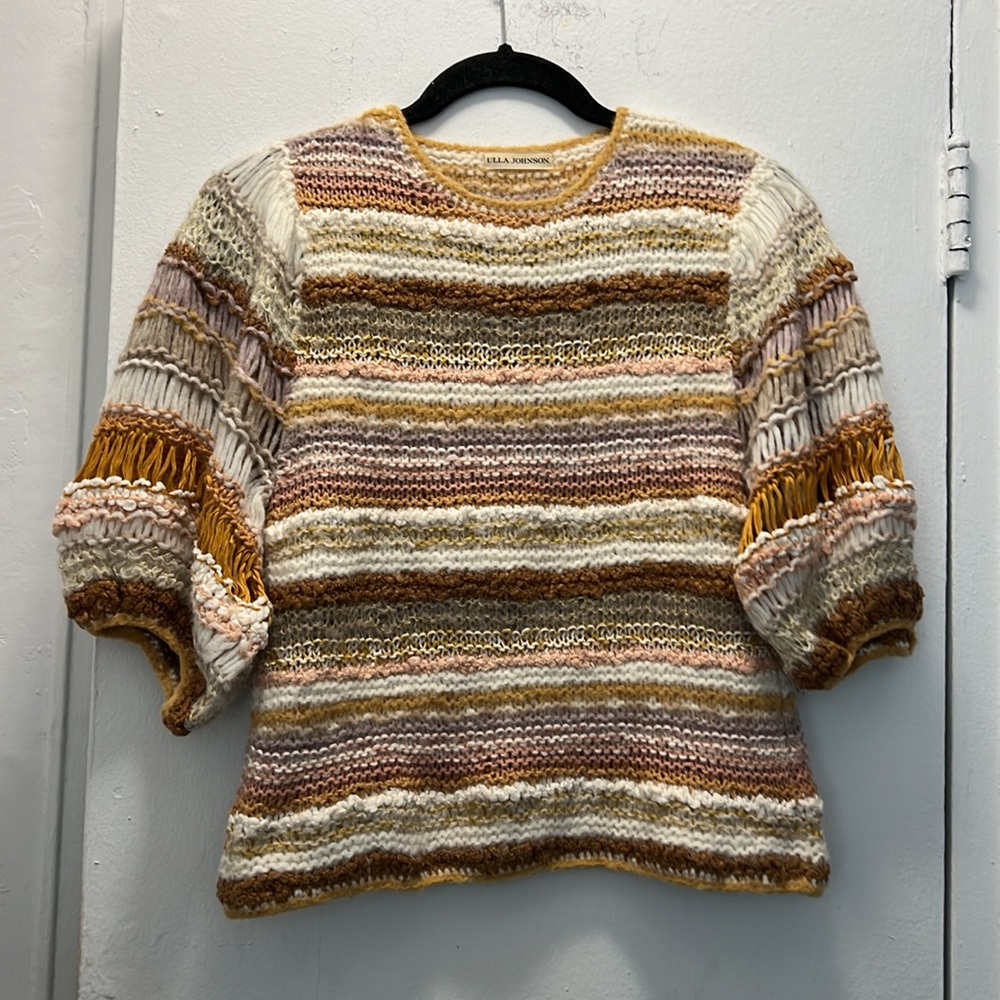 Ulla Johnson hand crochet alpaca blend sweater with lurex. Elbow sleeve - Picture 3 of 9